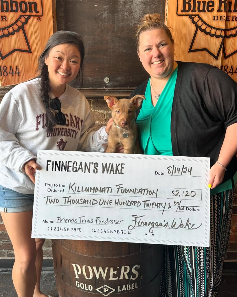 Charity check presentation at Finnegan's Wake