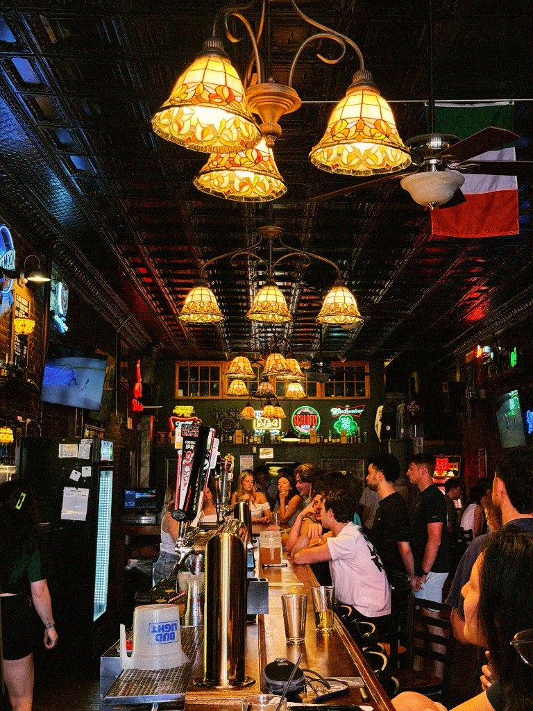 The long bar at Finnegan's Wake